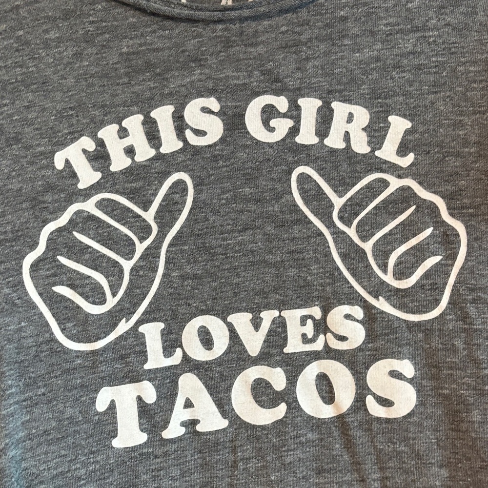 Chaser Gray Graphic Tee - "This Girl Loves Tacos" - Picture 4 of 7